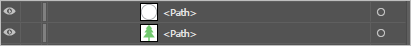 Illustrator Layers panel with individual paths for each layer of the point symbol example